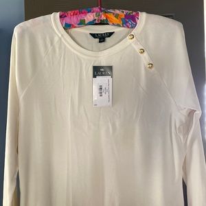 NWT Lauren by Ralph Lauren Winter White Knit Top